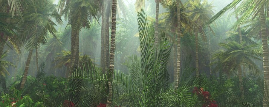 Cityscape panorama, banner, 3D rendering