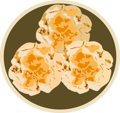 Hup Toh Soh (Chinese Walnut Biscuits) Chinese New year food illustration 