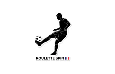 Obraz premium French Football Midfielder Roulette Spin Silhouette, Soccer Skill and Technique Vector Sticker, Historical Sports Legend Illustration