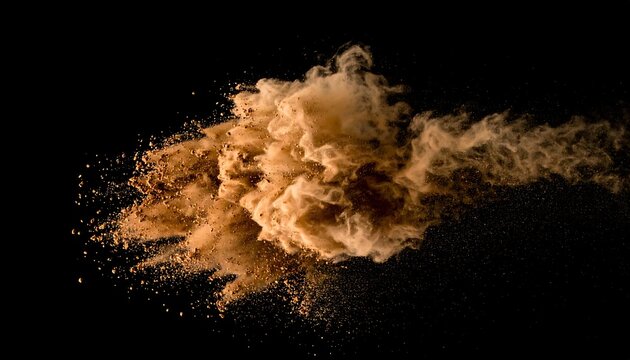 A cloud of orange powder exploding