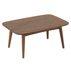 Fototapeta premium Teak Wood Coffee Table with Tapering Legs Isolated on Transparent Background