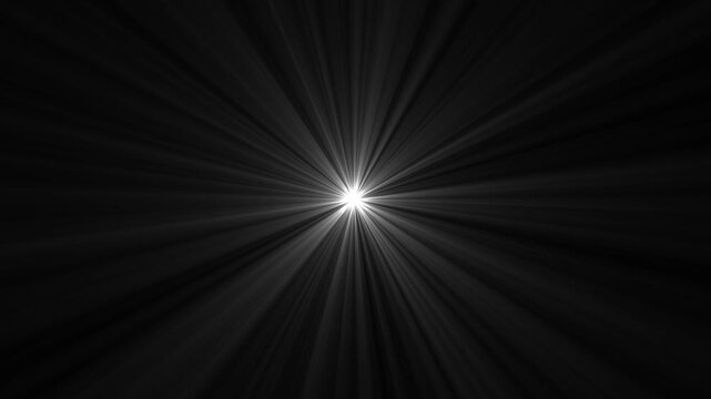 Shining star and light rays motion graphics on black screen chroma key alpha channel background