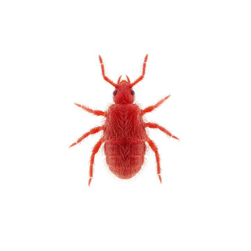 Small Red Mite with Hairy Legs and Antennae