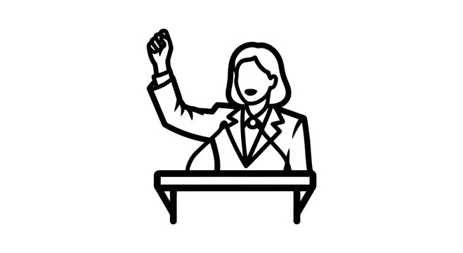 A woman voting at a polling station with a ballot in hand.
