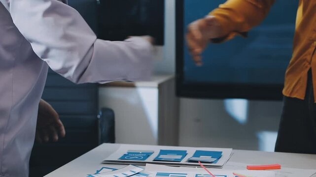 team of UI UX web designer are working together to develop mobile responsive websites with UI UX front end designer previews