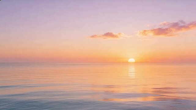 Sunset over calm ocean water
