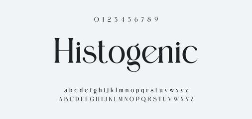 Abstract Fashion font alphabet. Minimal modern urban fonts for logo, brand etc. Typography typeface uppercase lowercase and number. vector illustration