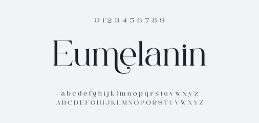 Abstract Fashion font alphabet. Minimal modern urban fonts for logo, brand etc. Typography typeface uppercase lowercase and number. vector illustration