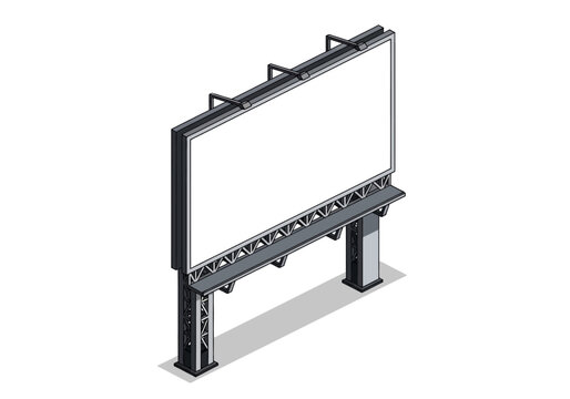 Large outdoor billboard advertisement display on metal frame structure