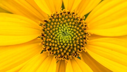Close-up of a Vibrant Yellow Sunflower with Intricate Center Details.