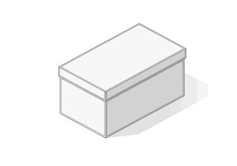 Naklejka premium Simple illustration of a rectangular box viewed from above with a subtle shadow on a plain surface