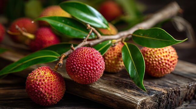 Longkong fruit sits on a wooden table.