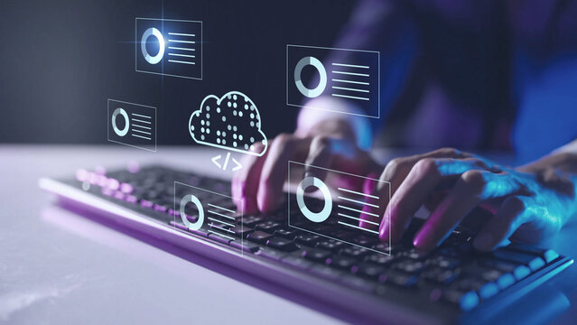 Virtual office AI Cloud storage database system, file storage digital transformation technology, file access, doc sharing business finance, AI-powered analyze big data analyze, AI performance