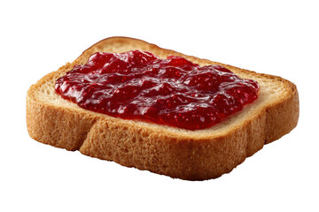 Toasted bread slice with bright red berry jam spread on black background jelly, Png, Isolated on Transparent Background, Cut Out