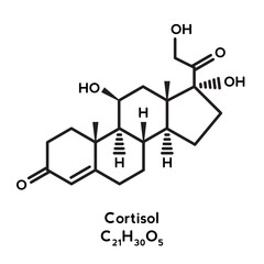 Cortisol molecular structure chemical formula © afsana
