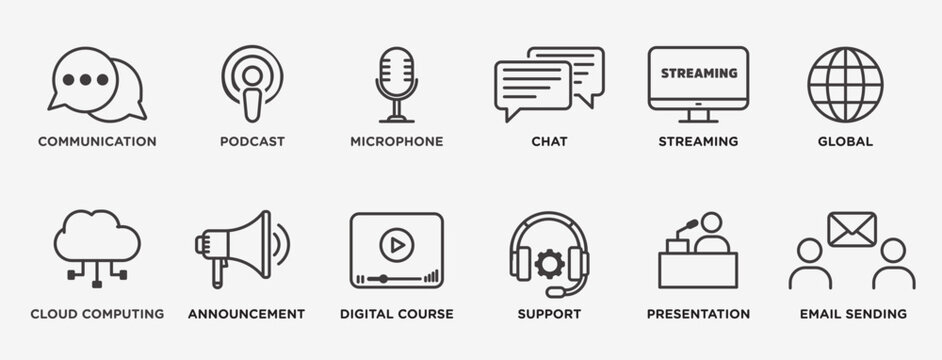 Communication vecor icon set. Stock vector illustrator. EPS 10