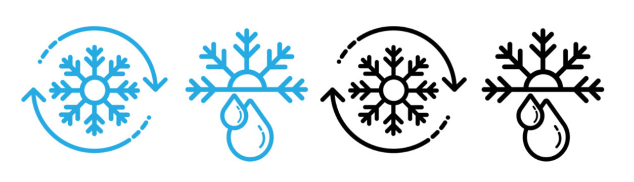 "Defrost icon". vector line illustration