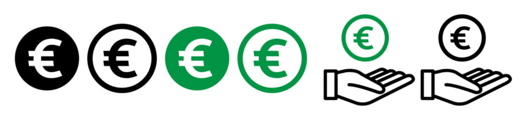 Obraz premium euro sign icon. euro currency png coin. money price symbol. cash payment sign logo. europe eur currency on transparent background- stock vector