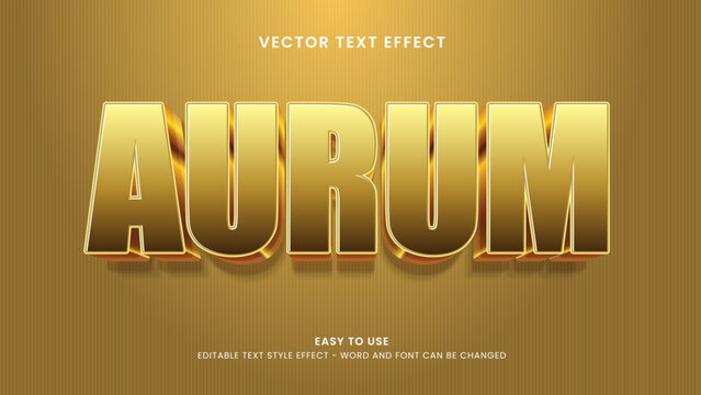 aurum editable text effect 3d vector