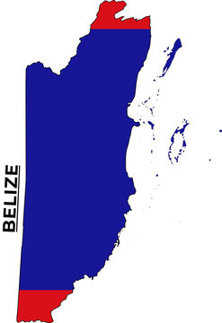 Belize Map With Flag