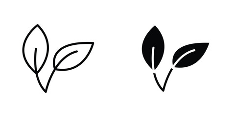 Fototapeta premium Leafs icon in doodles flat and line stroke pack
