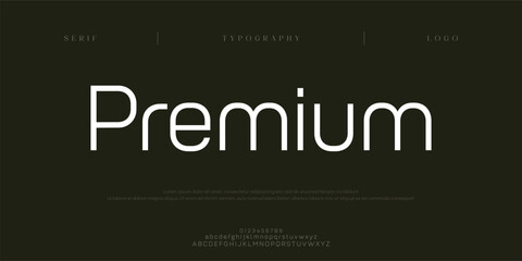 Obraz premium Premium, Creative digital minimal modern logo alphabet fonts. Typography minimalist urban sana serif digital fashion future creative logos fonts. vector illustration 