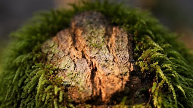 Close up of green moss with textured surface and natural appearance