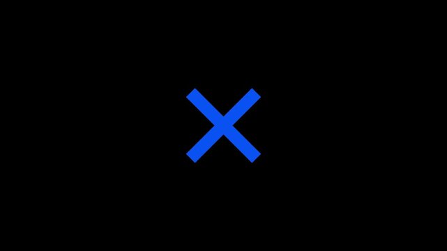 Error X animation icon for failed task and alert message
