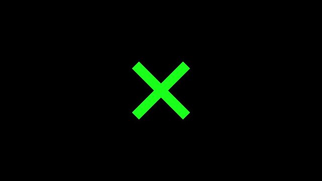 Cross sign animated icon for stop button and prohibition alert