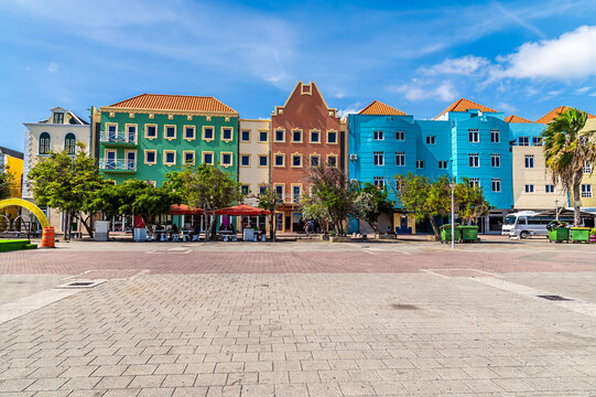 A view across Brion Square in Willemstad, Curacao on a bright morning