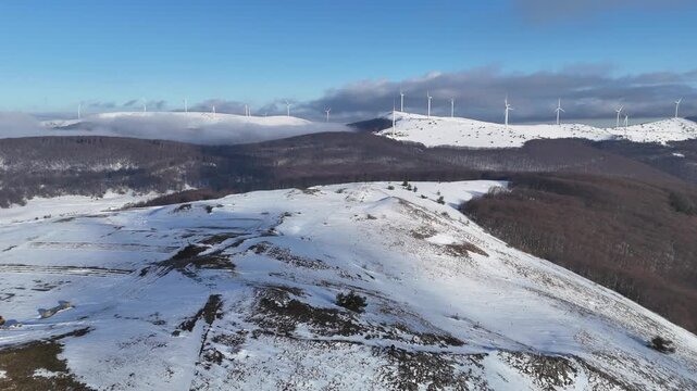 Cinematic aerial drone view of Buzludzha Monument - Bulgaria