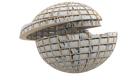 Fototapeta premium A conceptual library symbolizes knowledge and open access to information, a metaphor for boundless learning. 