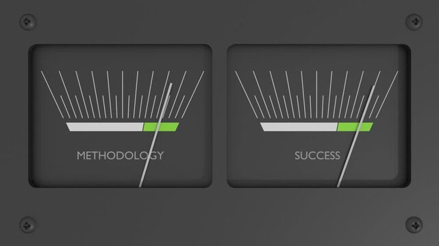 Process managing strategy. Abstract measuring device. Influence of methodology on success. Scales of cause and effect. Business concept. 3D render