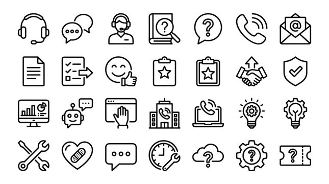 Set of customer service icons vector