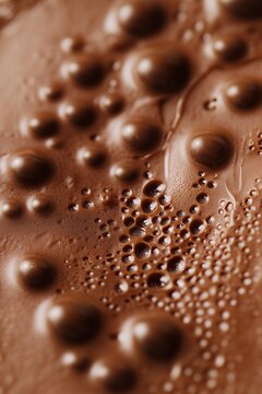 Macro close-up of aerated ilk chocolate with visibleair bubbles. Sweet porous exture, creamy and delicios, perfect for dessert pacaging, advertising, and cofectionery design