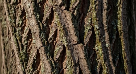 Obraz premium Close-up of Tree Bark Texture Showing Rough Surface and Natural Patterns