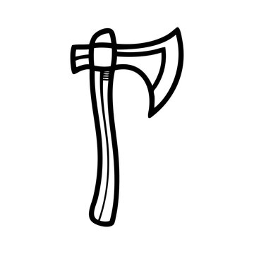 Logo hacha de guerrero vikingo n&oacute;rdico. Icono con hacha medieval