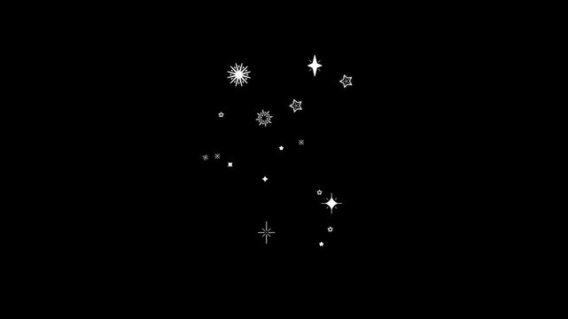 Hercules Constellation Star Map Animation. Deep Space Astronomy Pattern Appearing. Seamless loop segments between 03:20&ndash;05:00 without connection lines and 07:20&ndash;09:00 with connection lines.