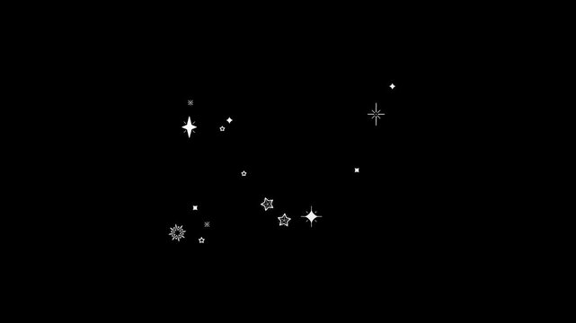 Draco Constellation Star Map Animation. Deep Space Astronomy Pattern Appearing. Seamless loop segments between 03:20&ndash;05:00 without connection lines and 07:20&ndash;09:00 with connection lines.