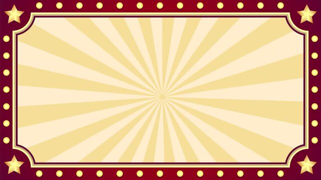 Retro Circus Theater Frame with Bright Marquee Lights &ndash; Classic Carnival Video Background