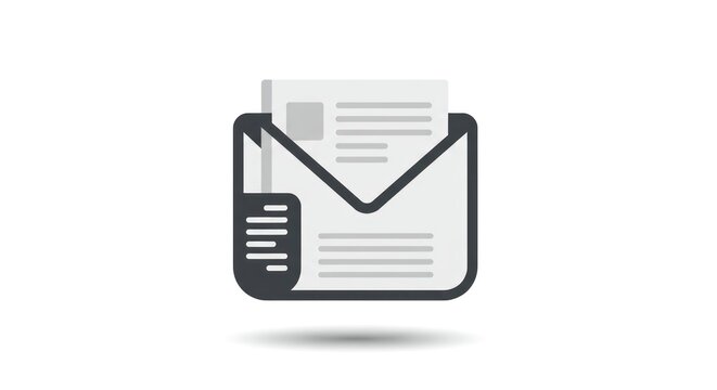 A graphic illustration of an envelope with a document and a mobile phone