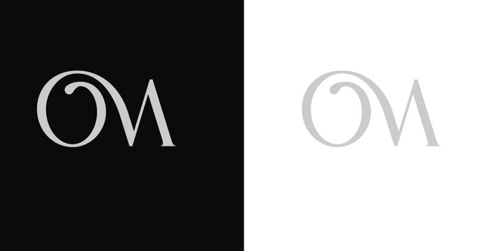 Letter OM minimalist monogram logo
