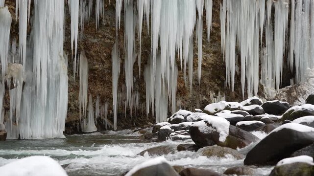 winter river in Nagano