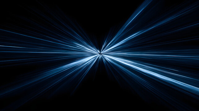 Blue light rays emanating from a central point isolated on a transparent background 1