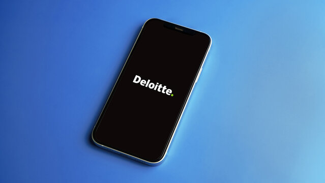Deloitte logo displayed on a smartphone screen &ndash; Delhi, India &ndash; June 04, 2025