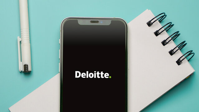 Deloitte logo displayed on a smartphone screen &ndash; Delhi, India &ndash; June 04, 2025