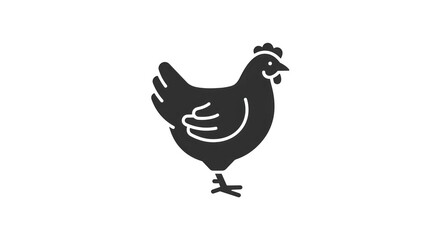 Fototapeta premium Illustration depicts a single black chicken standing on ground