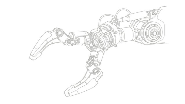 Robot Hand Mechanical Claw Gripper Illustration.