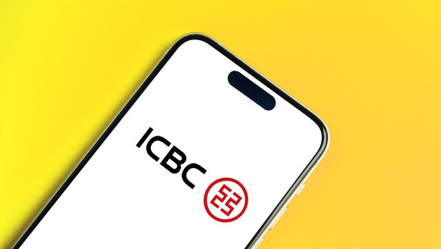 Industrial and Commercial Bank of China ICBC logo displayed on a smartphone screen &ndash; Delhi, India &ndash; June 04, 2025