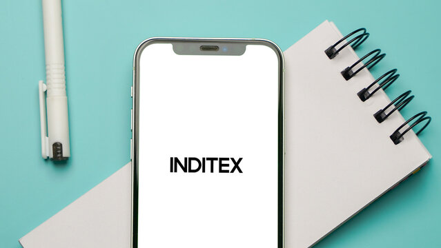 Inditex logo displayed on a smartphone screen &ndash; Delhi, India &ndash; June 04, 2025
